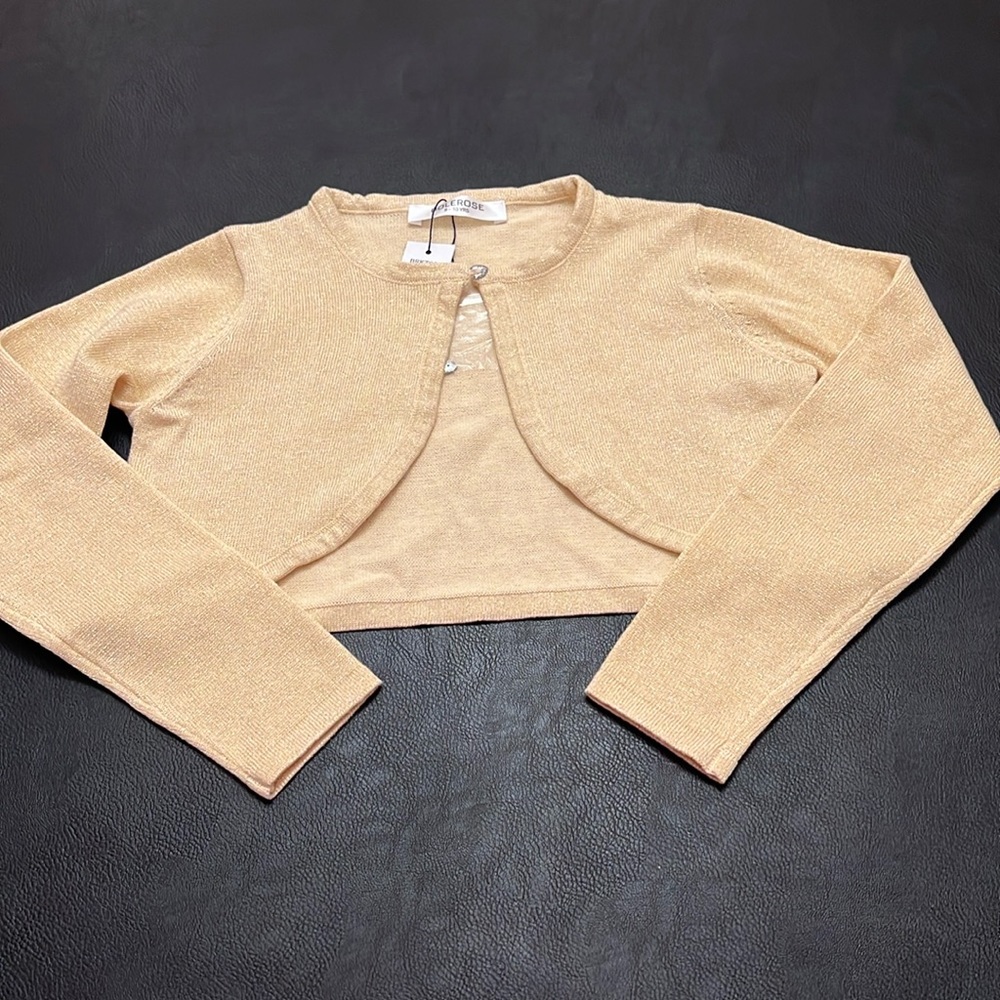Girl’s Bolerose Gold sparkly shrug in Size 9-10 years